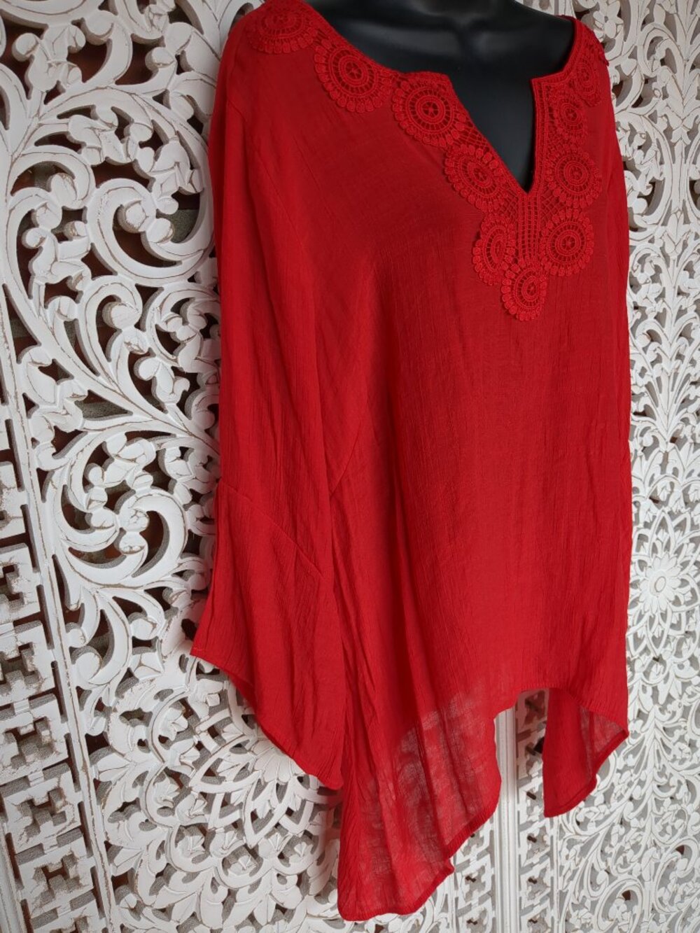 Red Long Sleeve Tunic - Picture 2 of 11